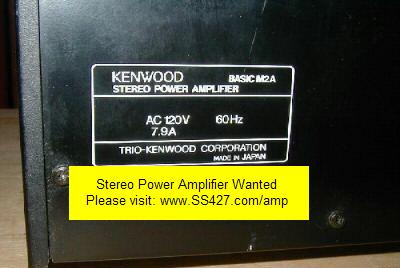 Stereo Power Amplifier manufactured by Adcom, Aragon, Audio Research, Carver, Crown, Denon, Dyanco, Earthquake, Fisher, Harman Kardon, Kenwood, Klipsch, Krell, Marantz, Mark Levinson, Mcintosh, NAD, Onkyo, Pioneer, Revel, Rotel, Sansui, Sherwood, Sony, Sunfire, Teac, Technics, Velodyne, or Yamaha